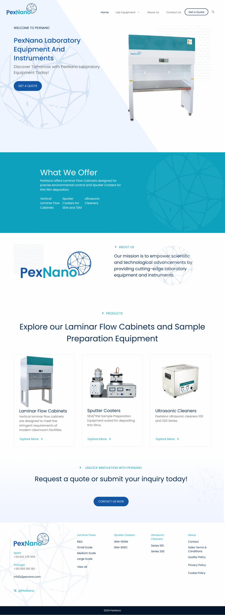 Scientific lab equipment website